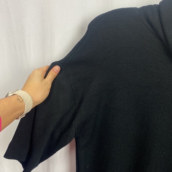 J.Crew 365 Black Crepe Knit Stretch Turtleneck Elbow Drop Sleeve Top -Size Small - Picture 4 of 10